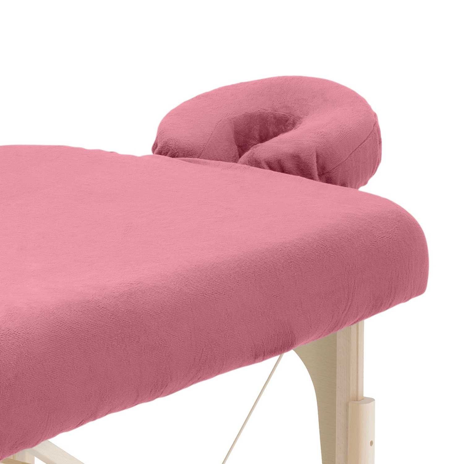 ZenGrowth Serenza microfiber fitted sheet with headrest cover blush pink