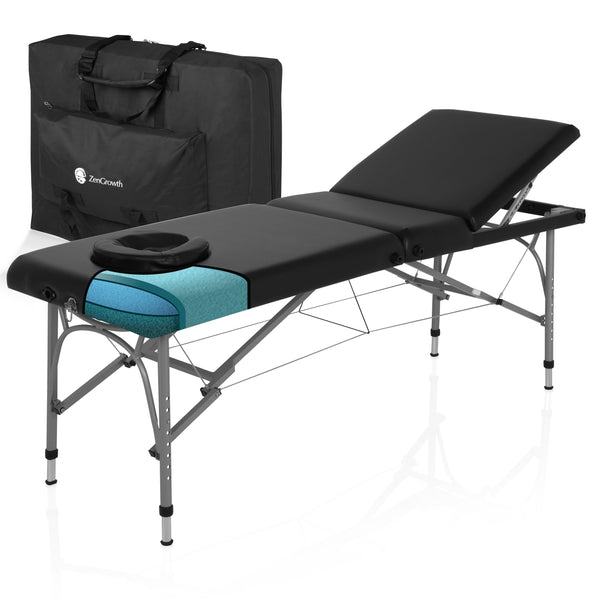 Second Chance ZENGROWTH Folding Massage Table Athlete Black 63.5cm