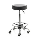 ZenGrowth Tabouret Black with Foot Ring and Chrome Frame