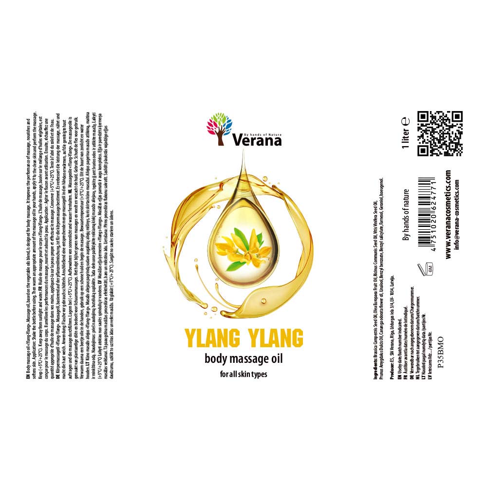 Verana 100% Natural Ylang Ylang Massage Oil 1L