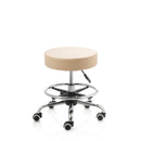 ZenGrowth Tabouret Beige with Foot Ring and Chrome Frame