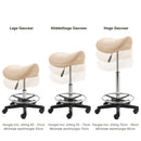 ZenGrowth Saddle Stool Beige with foot ring and plastic frame