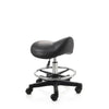 ZenGrowth Saddle Stool Black with Foot Ring and Plastic Frame