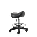 ZenGrowth Saddle Stool Black with Foot Ring and Plastic Frame