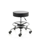 ZenGrowth Tabouret Black with Foot Ring and Chrome Frame