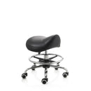 ZenGrowth Saddle Stool Black with chrome frame and foot ring