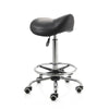 ZenGrowth Saddle Stool Black with chrome frame and foot ring