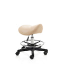 ZenGrowth Saddle Stool Beige with foot ring and plastic frame