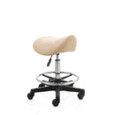 ZenGrowth Saddle Stool Beige with foot ring and plastic frame