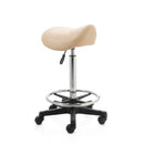 ZenGrowth Saddle Stool Beige with foot ring and plastic frame