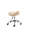ZenGrowth Saddle Stool Beige with Chrome Frame