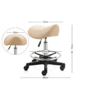 ZenGrowth Saddle Stool Beige with foot ring and plastic frame