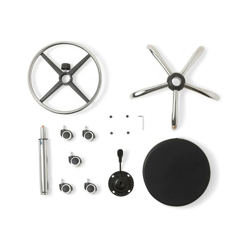 ZenGrowth Tabouret Black with Foot Ring and Chrome Frame