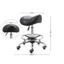 ZenGrowth Saddle Stool Black with chrome frame and foot ring