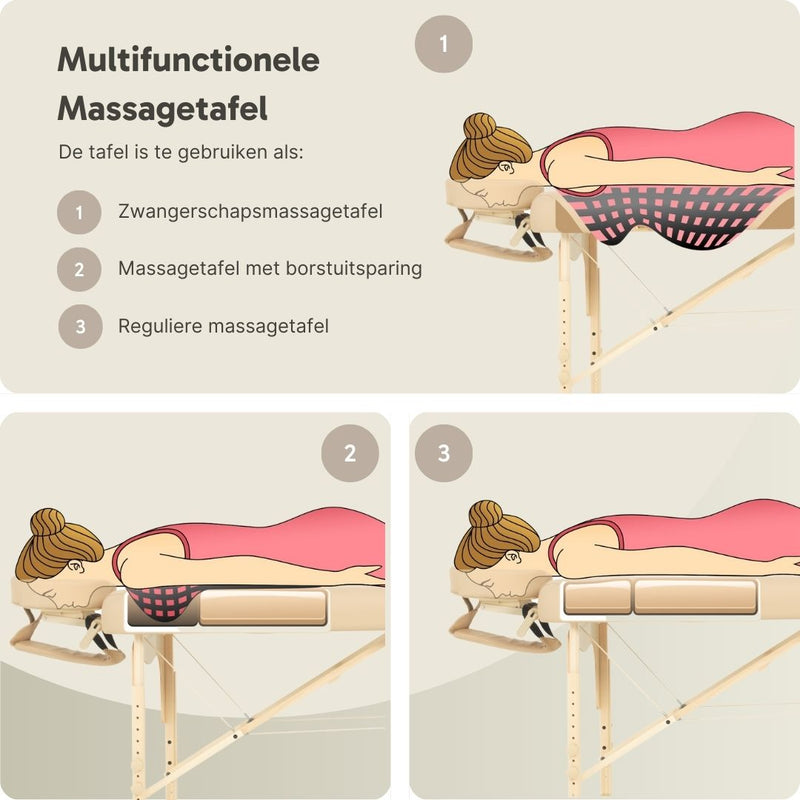 ZenGrowth Pregnancy Massage Table Ipanema Beige 71cm