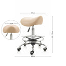 ZenGrowth Saddle Stool Beige with chrome frame and foot ring