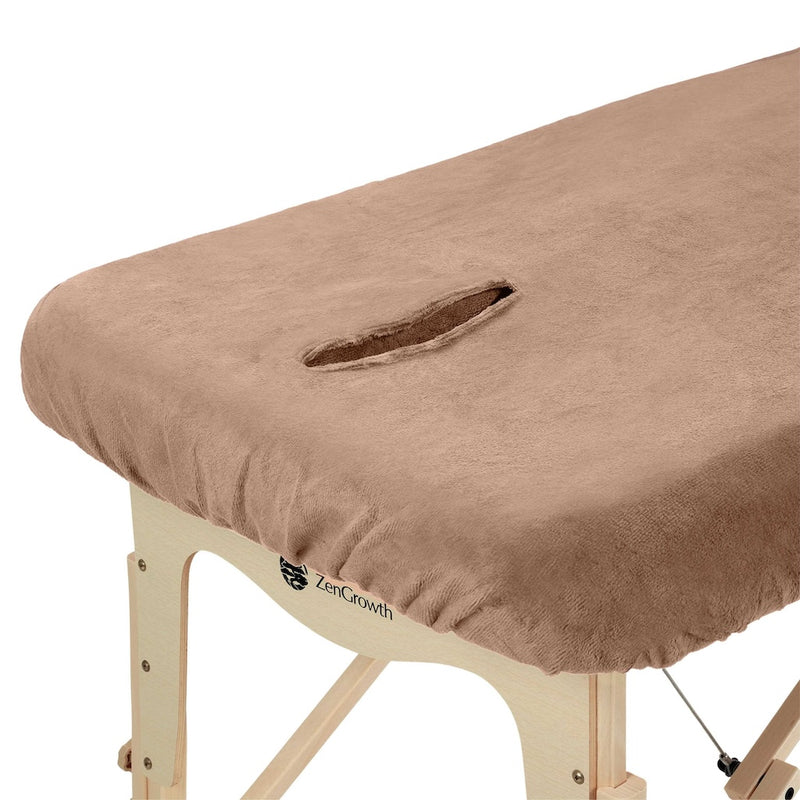 Terry Cloth Fitted Sheet for Massage Table Navy Blue with Face Hole ZENGROWTH