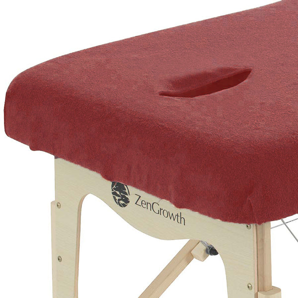 Terrycloth Fitted Sheet Massage Table Dark Red without Cutout