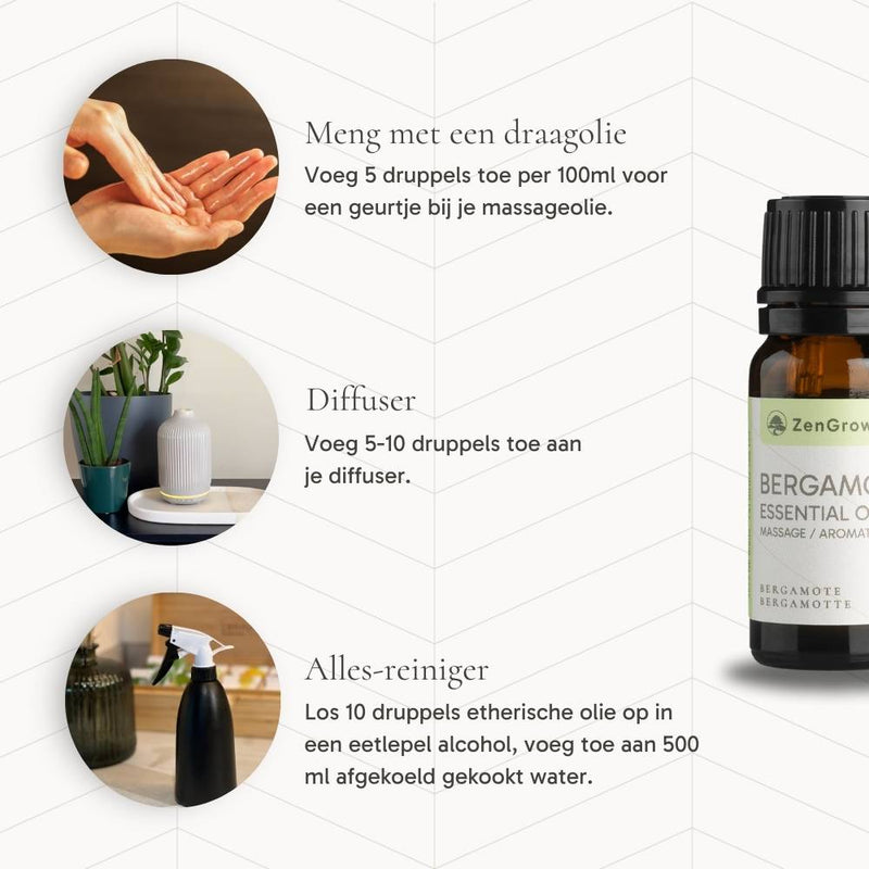 ZENGROWTH Organic Essential Oil Bergamot Display 12 bottles