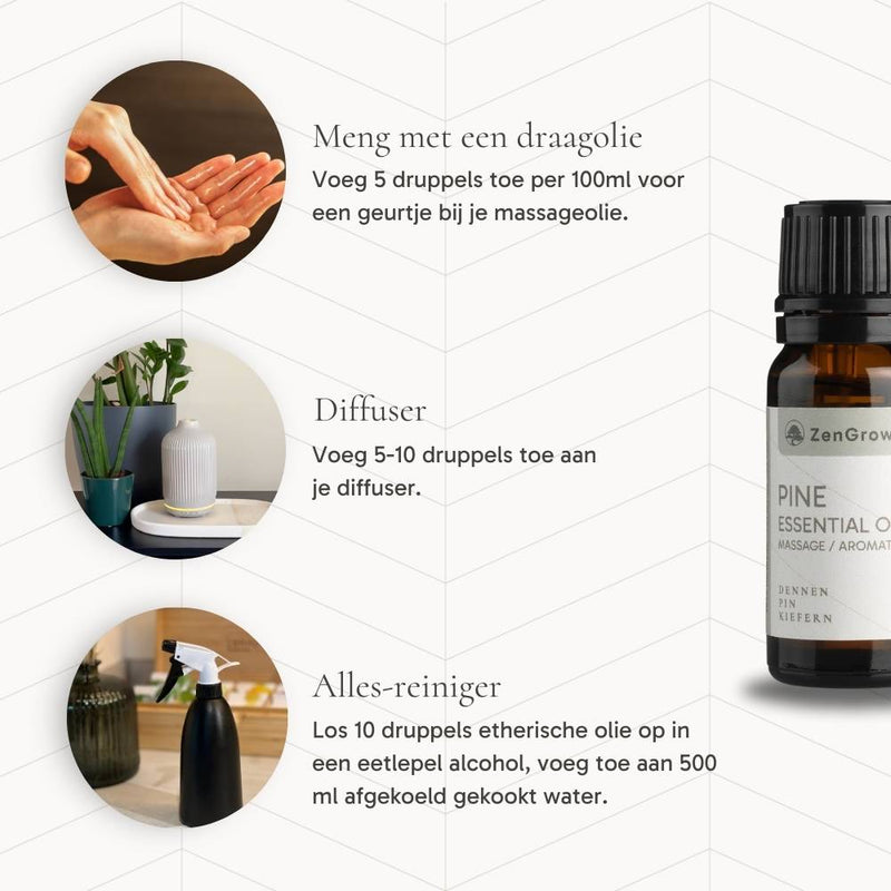 ZENGROWTH Organic Essential Oil Pine Display including 12 bottles