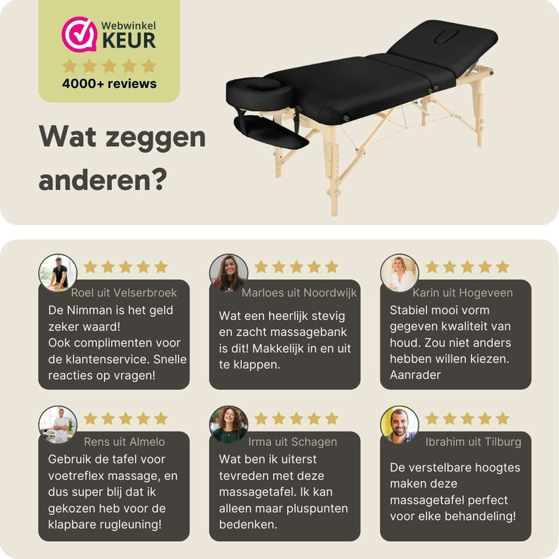 ZENGROWTH Foldable Massage Table Nimman Black 71cm