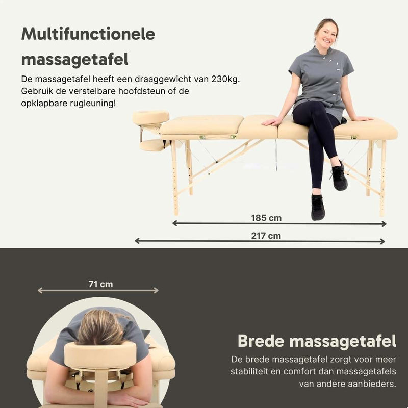 ZENGROWTH Foldable Massage Table Nimman Black 71cm