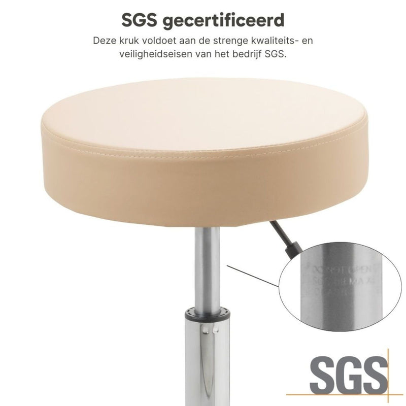 ZenGrowth Tabouret Beige with Chrome Frame