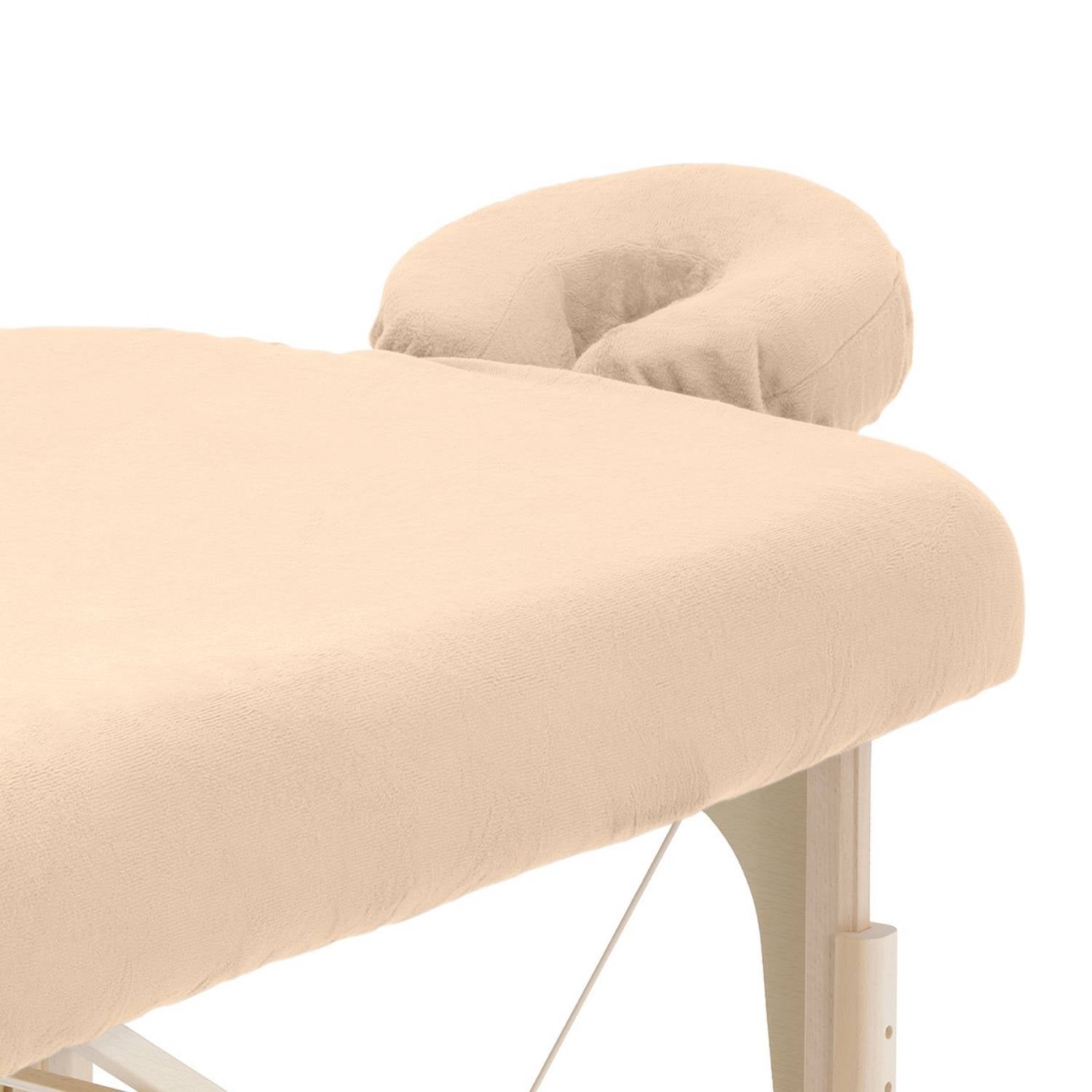 ZenGrowth Serenza microfiber fitted sheet with headrest cover sand beige