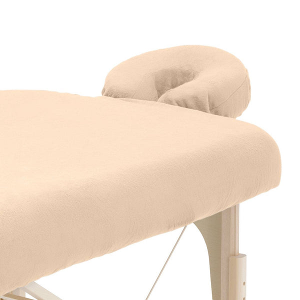 ZenGrowth Serenza microfiber fitted sheet with headrest cover sand beige
