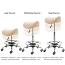 ZenGrowth Saddle Stool Beige with chrome frame and foot ring