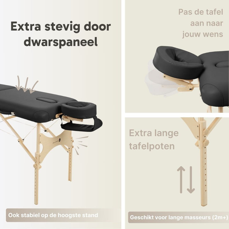 ZENGROWTH Massage Table Belverde 2.0 Black 71cm